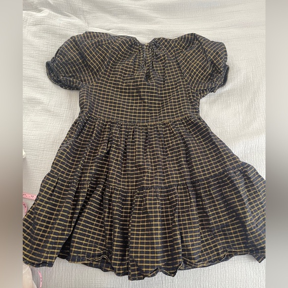 NWOT ULLA JOHNSON Midnight Navy Gold Dion Babydoll Dress 2 RARE - Picture 13 of 15